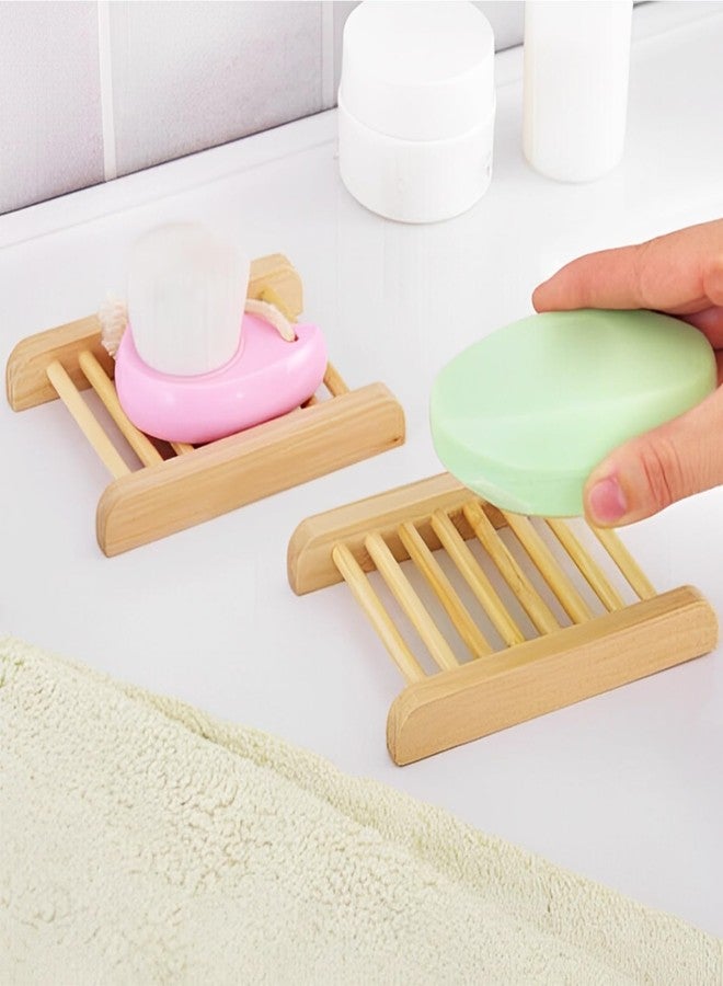 LOPYXBR 60 PCS Bamboo Soap Dish for Shower 3.3x3.5x0.7 Inch Wooden Soap Holder Self Draining Bamboo Soap Holder Handmade Wooden Soap Dish for Bar Soap Wood Soaps Tray for Bathroom, Shower, Kitchen - Image 5